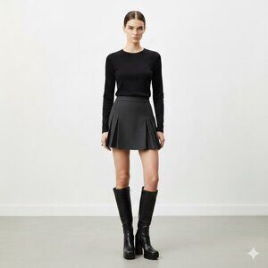 Ralph Lauren Black Long Sleeve Top Petite Medium Cotton Dark Academia Chic